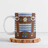 Lederhosen Oktoberfest Ceramic Mug Blue Edelweiss Floral Polka Dots - Wonder Print Shop