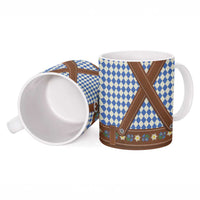 Lederhosen Oktoberfest Ceramic Mug Blue Edelweiss Floral Polka Dots - Wonder Print Shop