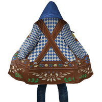 Lederhosen Oktoberfest Cloak Blue Edelweiss Floral Polka Dots - Wonder Print Shop