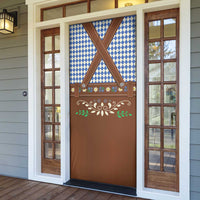 Lederhosen Oktoberfest Door Cover Blue Edelweiss Floral Polka Dots - Wonder Print Shop