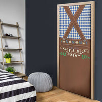 Lederhosen Oktoberfest Door Cover Blue Edelweiss Floral Polka Dots - Wonder Print Shop