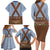 Lederhosen Oktoberfest Family Matching Long Sleeve Bodycon Dress and Hawaiian Shirt Blue Edelweiss Floral Polka Dots - Wonder Print Shop
