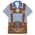 Lederhosen Oktoberfest Family Matching Long Sleeve Bodycon Dress and Hawaiian Shirt Blue Edelweiss Floral Polka Dots - Wonder Print Shop