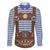 Lederhosen Oktoberfest Family Matching Long Sleeve Bodycon Dress and Hawaiian Shirt Blue Edelweiss Floral Polka Dots - Wonder Print Shop