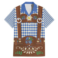 Lederhosen Oktoberfest Family Matching Mermaid Dress and Hawaiian Shirt Blue Edelweiss Floral Polka Dots - Wonder Print Shop