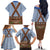 Lederhosen Oktoberfest Family Matching Off The Shoulder Long Sleeve Dress and Hawaiian Shirt Blue Edelweiss Floral Polka Dots - Wonder Print Shop