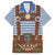Lederhosen Oktoberfest Family Matching Off The Shoulder Long Sleeve Dress and Hawaiian Shirt Blue Edelweiss Floral Polka Dots - Wonder Print Shop