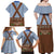 Lederhosen Oktoberfest Family Matching Off Shoulder Maxi Dress and Hawaiian Shirt Blue Edelweiss Floral Polka Dots - Wonder Print Shop