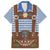 Lederhosen Oktoberfest Family Matching Off Shoulder Maxi Dress and Hawaiian Shirt Blue Edelweiss Floral Polka Dots - Wonder Print Shop
