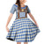 Lederhosen Oktoberfest Family Matching Off Shoulder Short Dress and Hawaiian Shirt Blue Edelweiss Floral Polka Dots - Wonder Print Shop