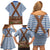 Lederhosen Oktoberfest Family Matching Off Shoulder Short Dress and Hawaiian Shirt Blue Edelweiss Floral Polka Dots - Wonder Print Shop