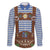 Lederhosen Oktoberfest Family Matching Short Sleeve Bodycon Dress and Hawaiian Shirt Blue Edelweiss Floral Polka Dots - Wonder Print Shop