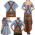 Lederhosen Oktoberfest Family Matching Summer Maxi Dress and Hawaiian Shirt Blue Edelweiss Floral Polka Dots - Wonder Print Shop