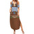 Lederhosen Oktoberfest Family Matching Summer Maxi Dress and Hawaiian Shirt Blue Edelweiss Floral Polka Dots - Wonder Print Shop