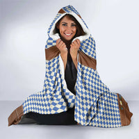 Lederhosen Oktoberfest Hooded Blanket Blue Edelweiss Floral Polka Dots - Wonder Print Shop