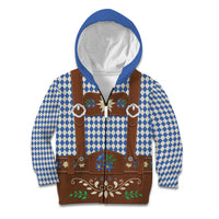 Lederhosen Oktoberfest Kid Hoodie Blue Edelweiss Floral Polka Dots - Wonder Print Shop