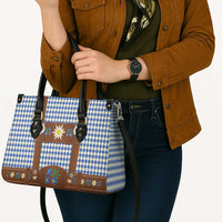 Lederhosen Oktoberfest Leather Bag Blue Edelweiss Floral Polka Dots - Wonder Print Shop