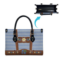 Lederhosen Oktoberfest Leather Bag Blue Edelweiss Floral Polka Dots - Wonder Print Shop