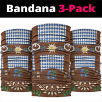 Lederhosen Oktoberfest Neck Gaiter Blue Edelweiss Floral Polka Dots - Wonder Print Shop