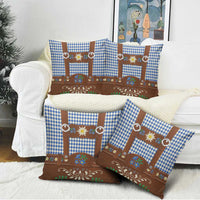 Lederhosen Oktoberfest Pillow Cover Blue Edelweiss Floral Polka Dots - Wonder Print Shop