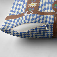 Lederhosen Oktoberfest Pillow Cover Blue Edelweiss Floral Polka Dots - Wonder Print Shop