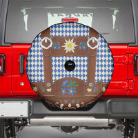 Lederhosen Oktoberfest Spare Tire Cover Blue Edelweiss Floral Polka Dots - Wonder Print Shop
