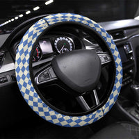 Lederhosen Oktoberfest Steering Wheel Cover Blue Edelweiss Floral Polka Dots - Wonder Print Shop