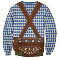 Lederhosen Oktoberfest Sweatshirt Blue Edelweiss Floral Polka Dots - Wonder Print Shop