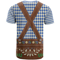 Lederhosen Oktoberfest T Shirt Blue Edelweiss Floral Polka Dots - Wonder Print Shop