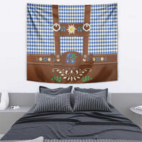 Lederhosen Oktoberfest Tapestry Blue Edelweiss Floral Polka Dots - Wonder Print Shop