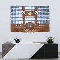 Lederhosen Oktoberfest Tapestry Blue Edelweiss Floral Polka Dots - Wonder Print Shop