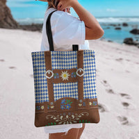 Lederhosen Oktoberfest Tote Bag Blue Edelweiss Floral Polka Dots - Wonder Print Shop