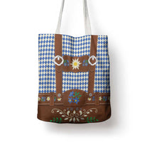 Lederhosen Oktoberfest Tote Bag Blue Edelweiss Floral Polka Dots - Wonder Print Shop