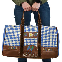 Lederhosen Oktoberfest Travel Bag Blue Edelweiss Floral Polka Dots - Wonder Print Shop