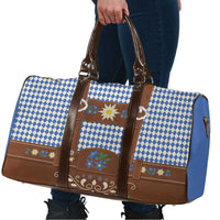 Lederhosen Oktoberfest Travel Bag Blue Edelweiss Floral Polka Dots - Wonder Print Shop
