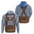 Lederhosen Oktoberfest Zip Hoodie Blue Edelweiss Floral Polka Dots - Wonder Print Shop