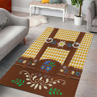 Lederhosen Oktoberfest Area Rug Gold Edelweiss Floral Polka Dots - Wonder Print Shop
