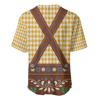 Lederhosen Oktoberfest Baseball Jersey Gold Edelweiss Floral Polka Dots - Wonder Print Shop