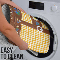 Lederhosen Oktoberfest Bathroom Set Gold Edelweiss Floral Polka Dots - Wonder Print Shop