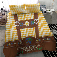 Lederhosen Oktoberfest Bedding Set Gold Edelweiss Floral Polka Dots - Wonder Print Shop
