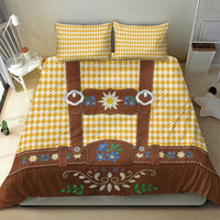 Lederhosen Oktoberfest Bedding Set Gold Edelweiss Floral Polka Dots - Wonder Print Shop
