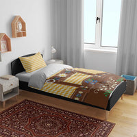 Lederhosen Oktoberfest Bedding Set Gold Edelweiss Floral Polka Dots - Wonder Print Shop