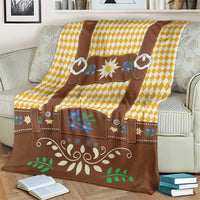 Lederhosen Oktoberfest Blanket Gold Edelweiss Floral Polka Dots - Wonder Print Shop