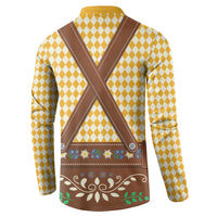 Lederhosen Oktoberfest Button Sweatshirt Gold Edelweiss Floral Polka Dots - Wonder Print Shop