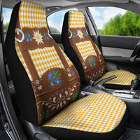 Lederhosen Oktoberfest Car Seat Cover Gold Edelweiss Floral Polka Dots - Wonder Print Shop