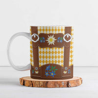 Lederhosen Oktoberfest Ceramic Mug Gold Edelweiss Floral Polka Dots - Wonder Print Shop