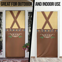 Lederhosen Oktoberfest Door Cover Gold Edelweiss Floral Polka Dots - Wonder Print Shop