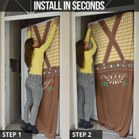 Lederhosen Oktoberfest Door Cover Gold Edelweiss Floral Polka Dots - Wonder Print Shop