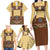 Lederhosen Oktoberfest Family Matching Long Sleeve Bodycon Dress and Hawaiian Shirt Gold Edelweiss Floral Polka Dots - Wonder Print Shop