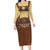 Lederhosen Oktoberfest Family Matching Long Sleeve Bodycon Dress and Hawaiian Shirt Gold Edelweiss Floral Polka Dots - Wonder Print Shop